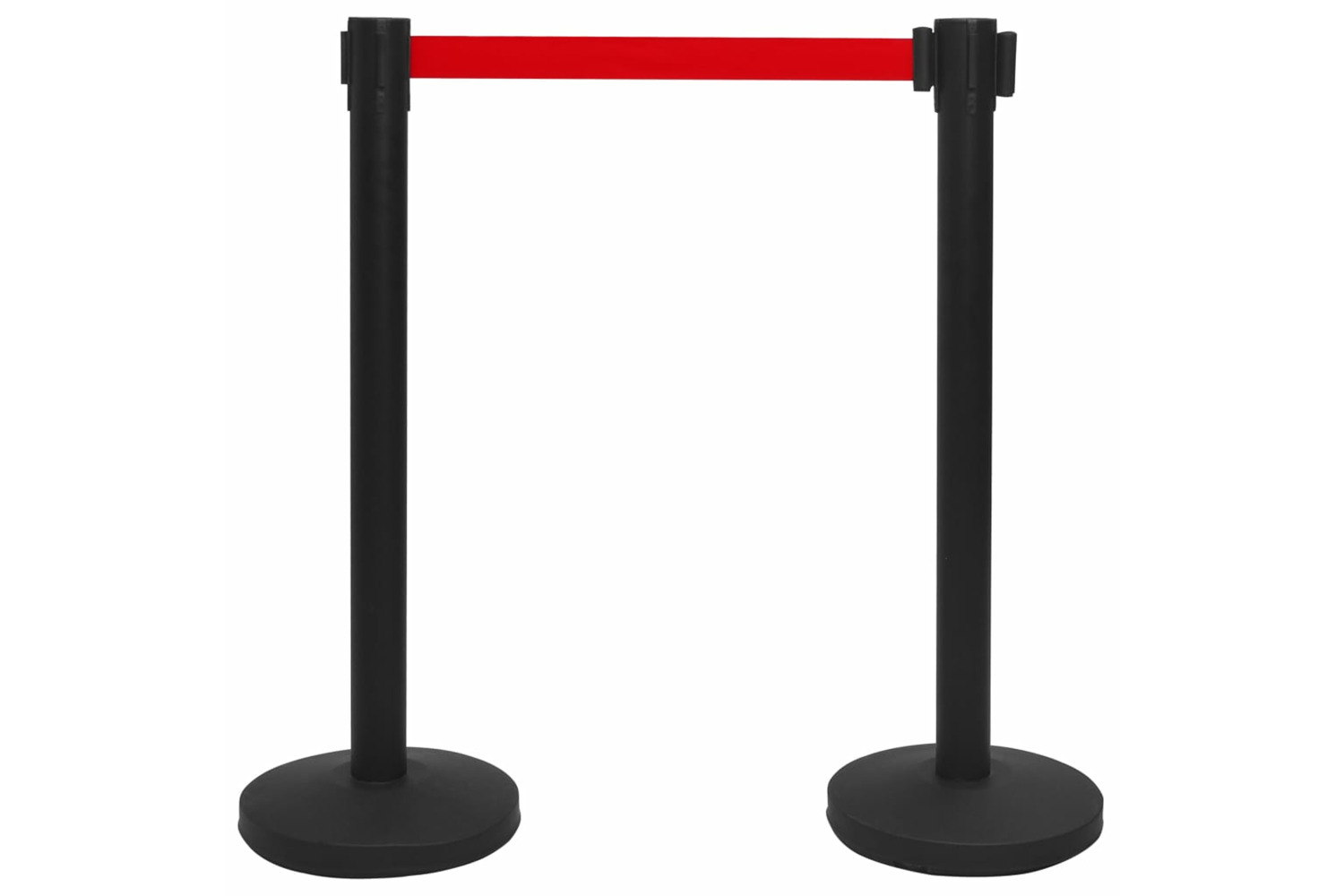 vidaXL 51161 Stanchion With Belt Airport Barrier Steel Black