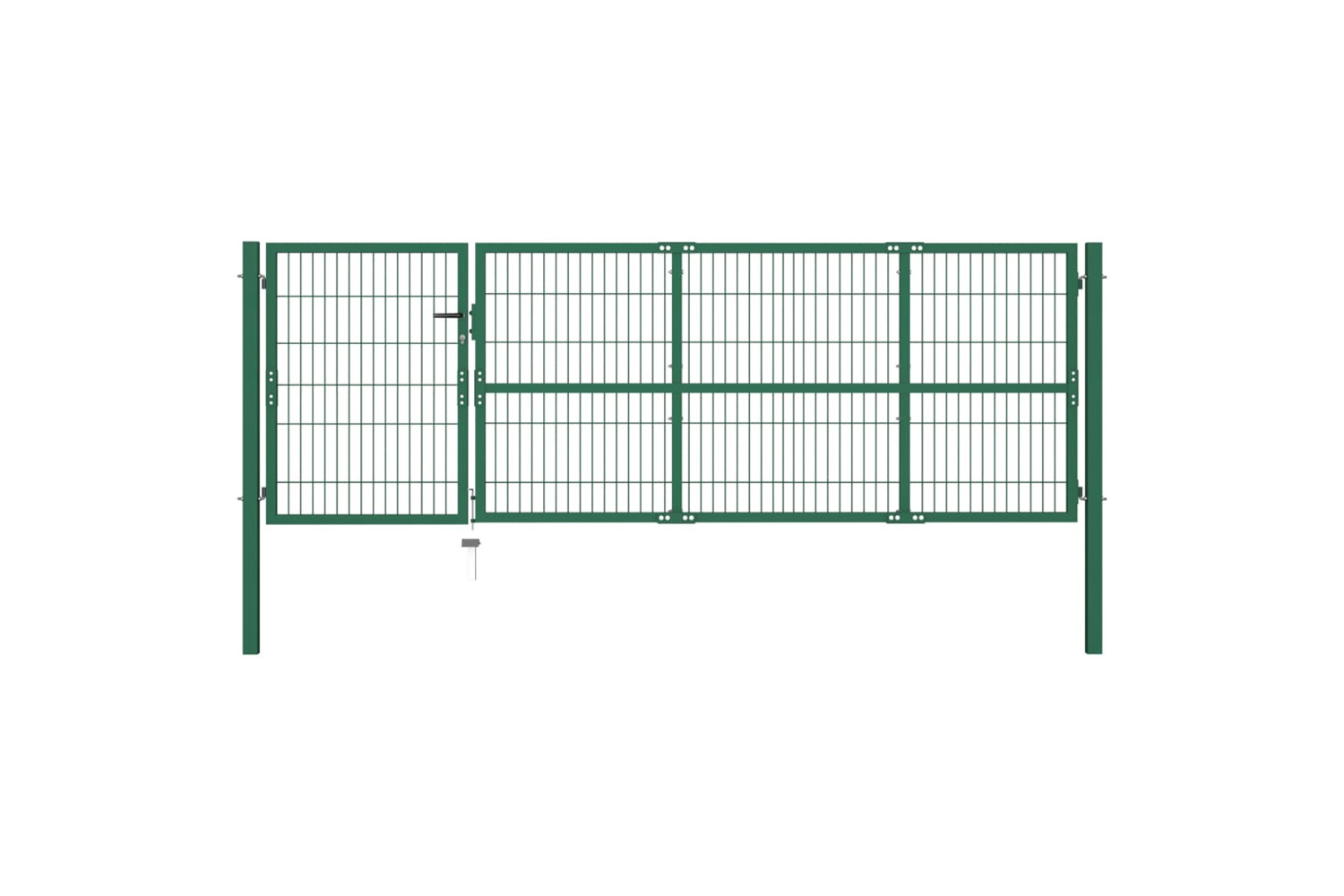 vidaXL 142569 Garden Fence Gate With Posts 350x100cm Steel Green