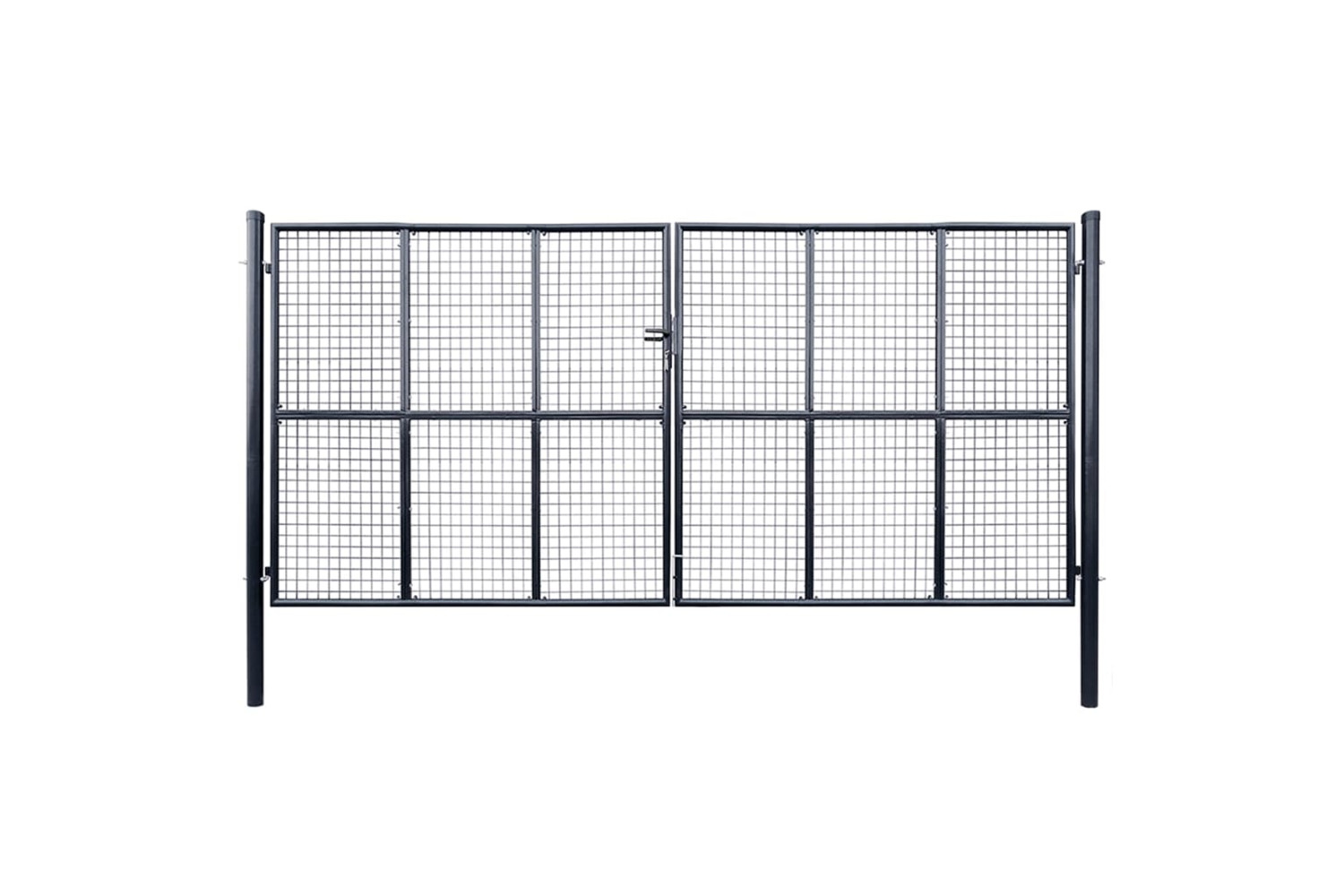 vidaXL 143379 Mesh Garden Gate Galvanised Steel 400x200cm Grey