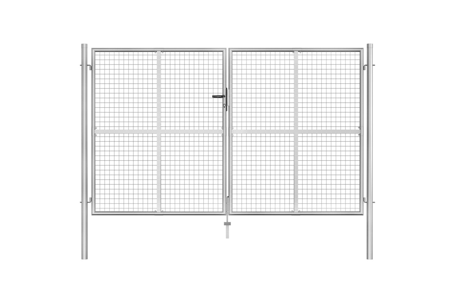 vidaXL 144764 Garden Gate Galvanised Steel 306x200cm Silver