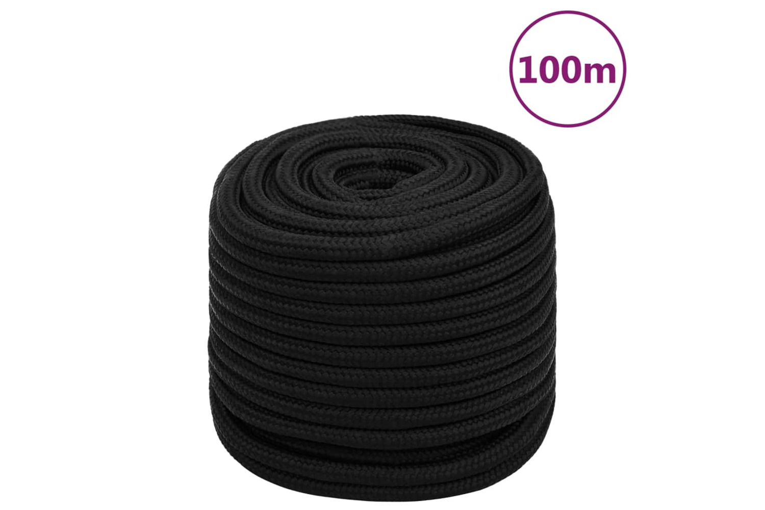 vidaXL 152836 Work Rope Black 16mm 100 M Polyester