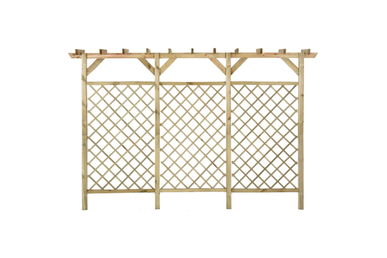 vidaXL 318417 Garden Lattice Fence With Pergola Top 300x50x200cm Impregnated Pinewood