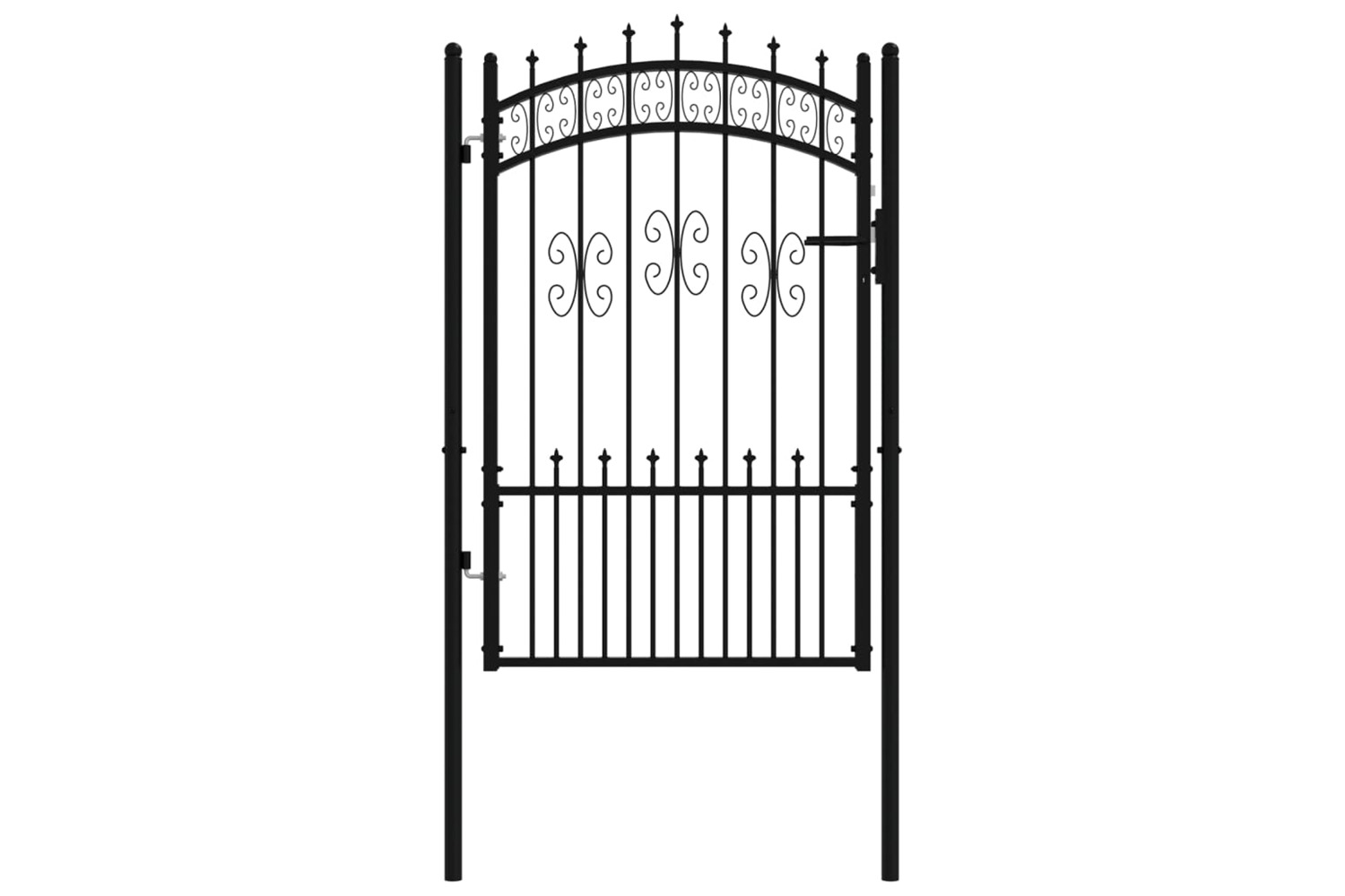 vidaXL 151092 Fence Gate With Spear Top Black 103x200cm Powder-coated Steel