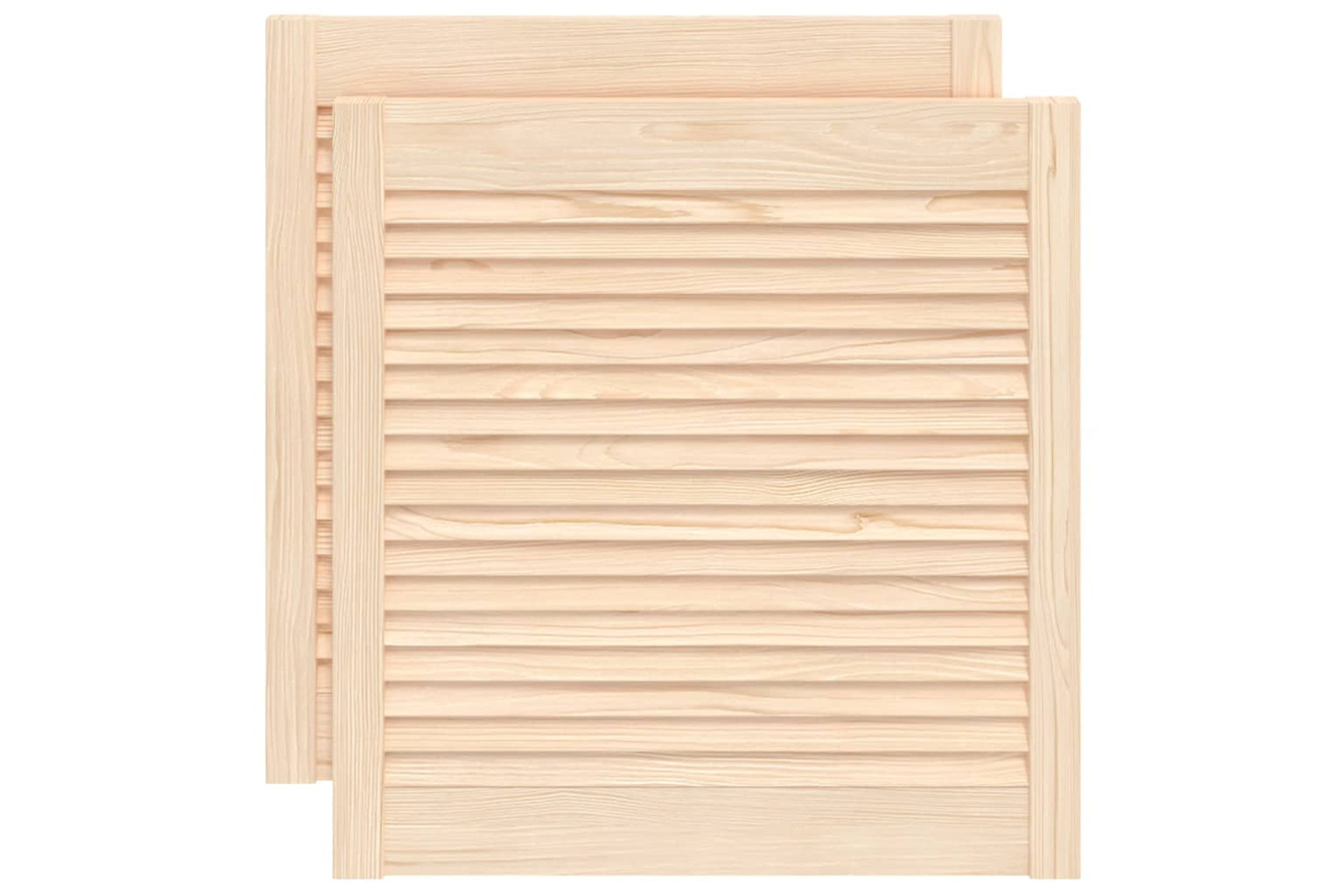 vidaXL 151122 Louvred Doors 2 Pcs Solid Pine Wood 61.5x59.4cm