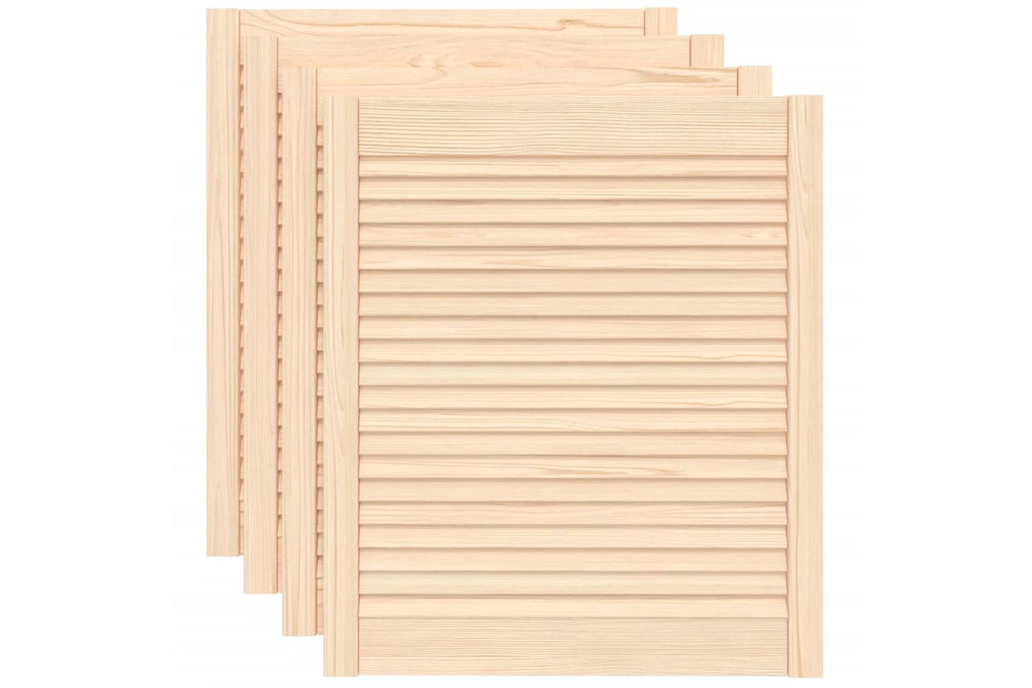 vidaXL 151132 Louvred Doors 4 Pcs Solid Pine Wood 69x59.4cm