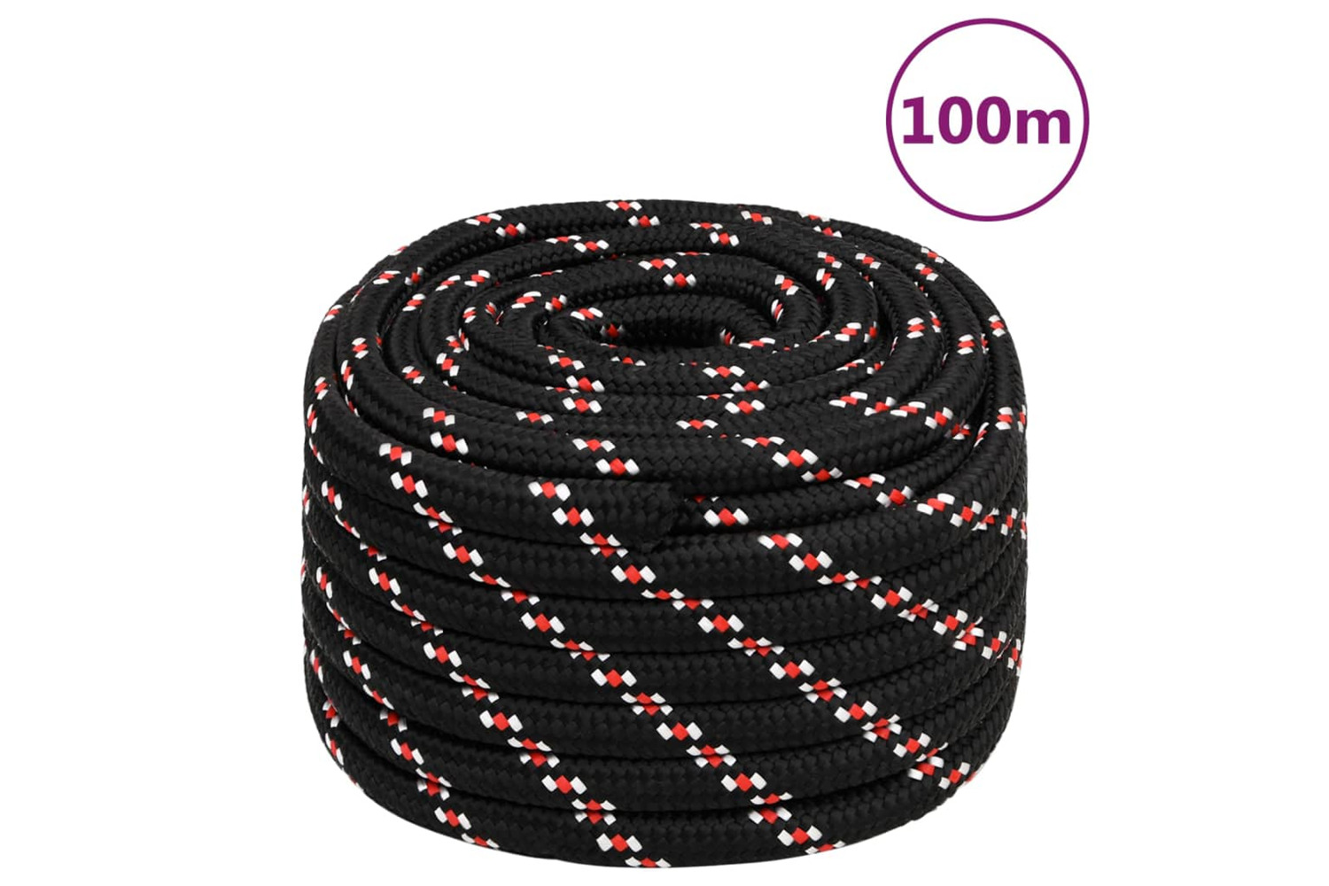 vidaXL 152369 Boat Rope Black 20mm 100 M Polypropylene