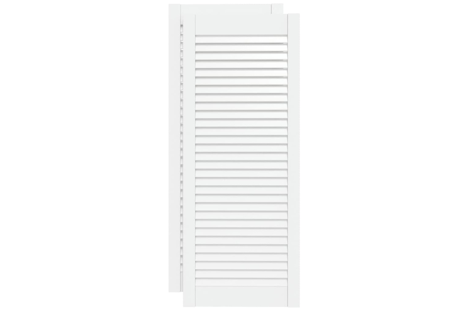 vidaXL 151170 Louvred Doors 2 Pcs Solid Pine Wood White 99.3x39.4cm
