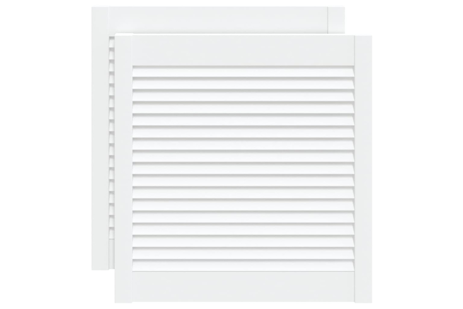 vidaXL 151158 Louvred Doors 2 Pcs Solid Pine Wood White 61.5x59.4cm