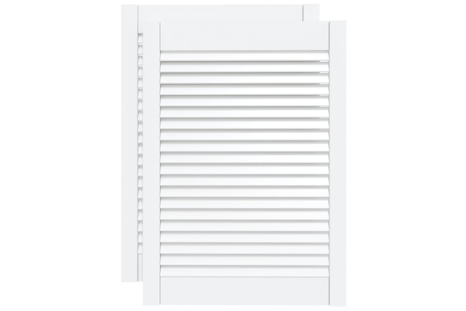vidaXL 151164 Louvred Doors 2 Pcs Solid Pine Wood White 69x49.4cm