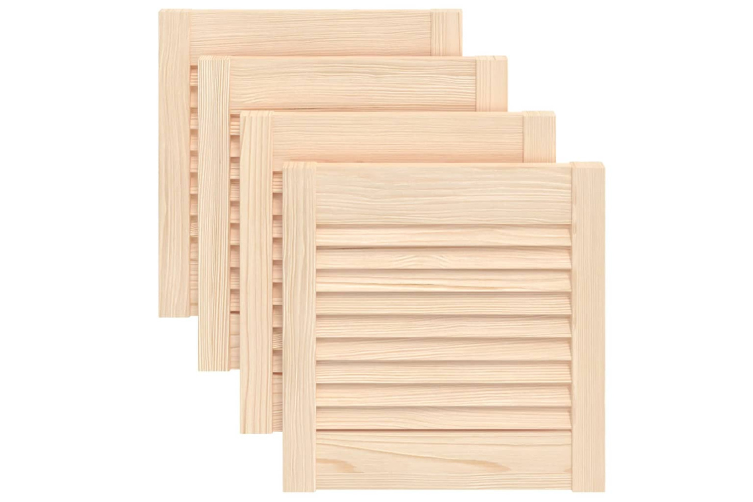 vidaXL 151108 Louvred Doors 4 Pcs Solid Pine Wood 39.5x39.4cm