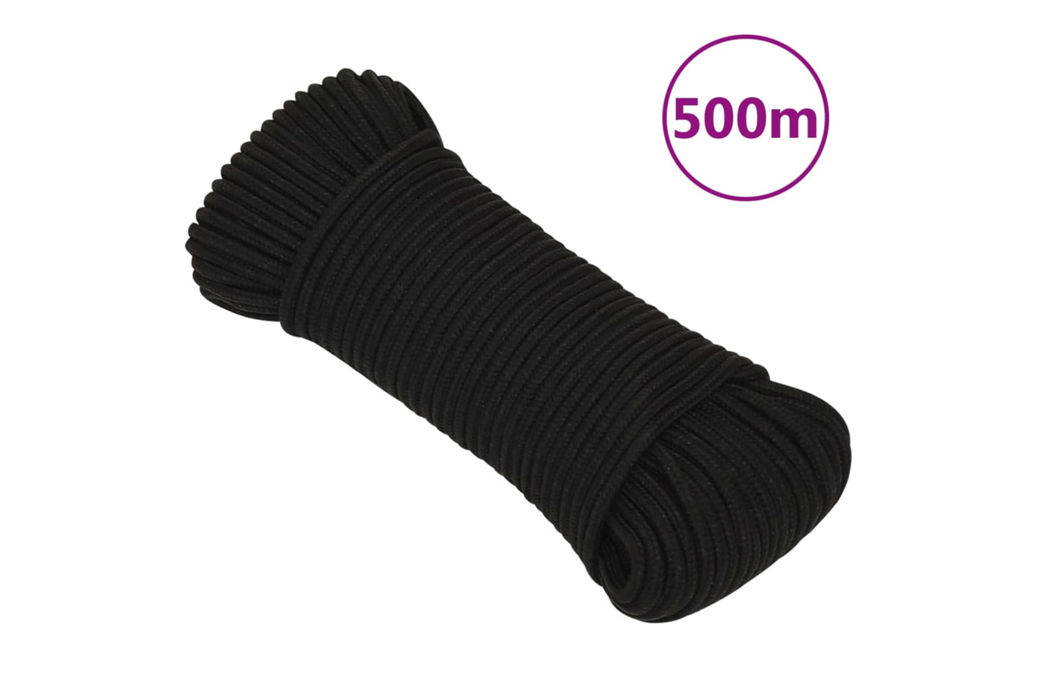 vidaXL 152806 Work Rope Black 4mm 500 M Polyester