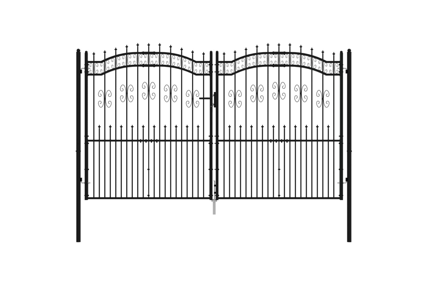 vidaXL 151098 Fence Gate With Spear Top Black 305x223cm Powder-coated Steel