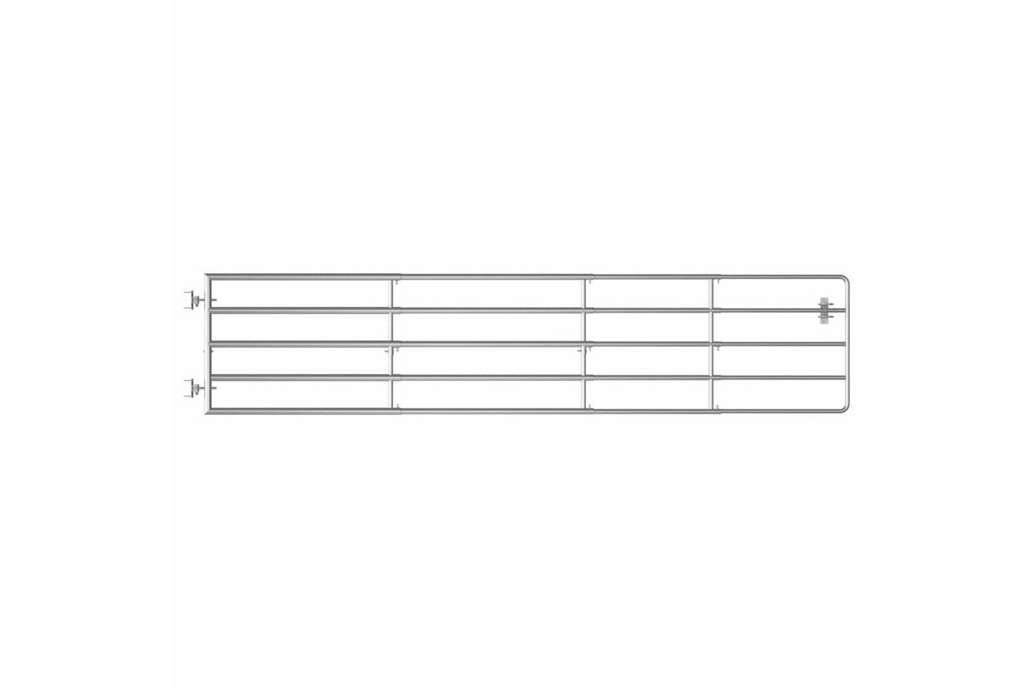vidaXL 145987 5 Bar Field Gate Steel (150-400)x90cm Silver
