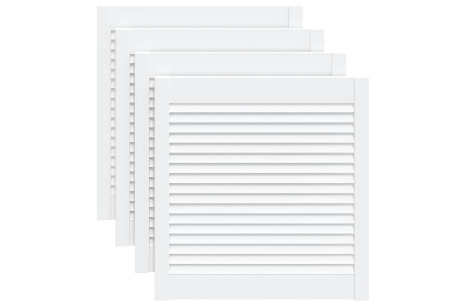 vidaXL 151159 Louvred Doors 4 Pcs Solid Pine Wood White 61.5x59.4cm