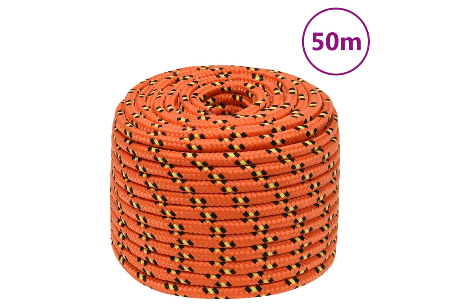vidaXL 152671 Boat Rope Orange 12mm 50 M Polypropylene