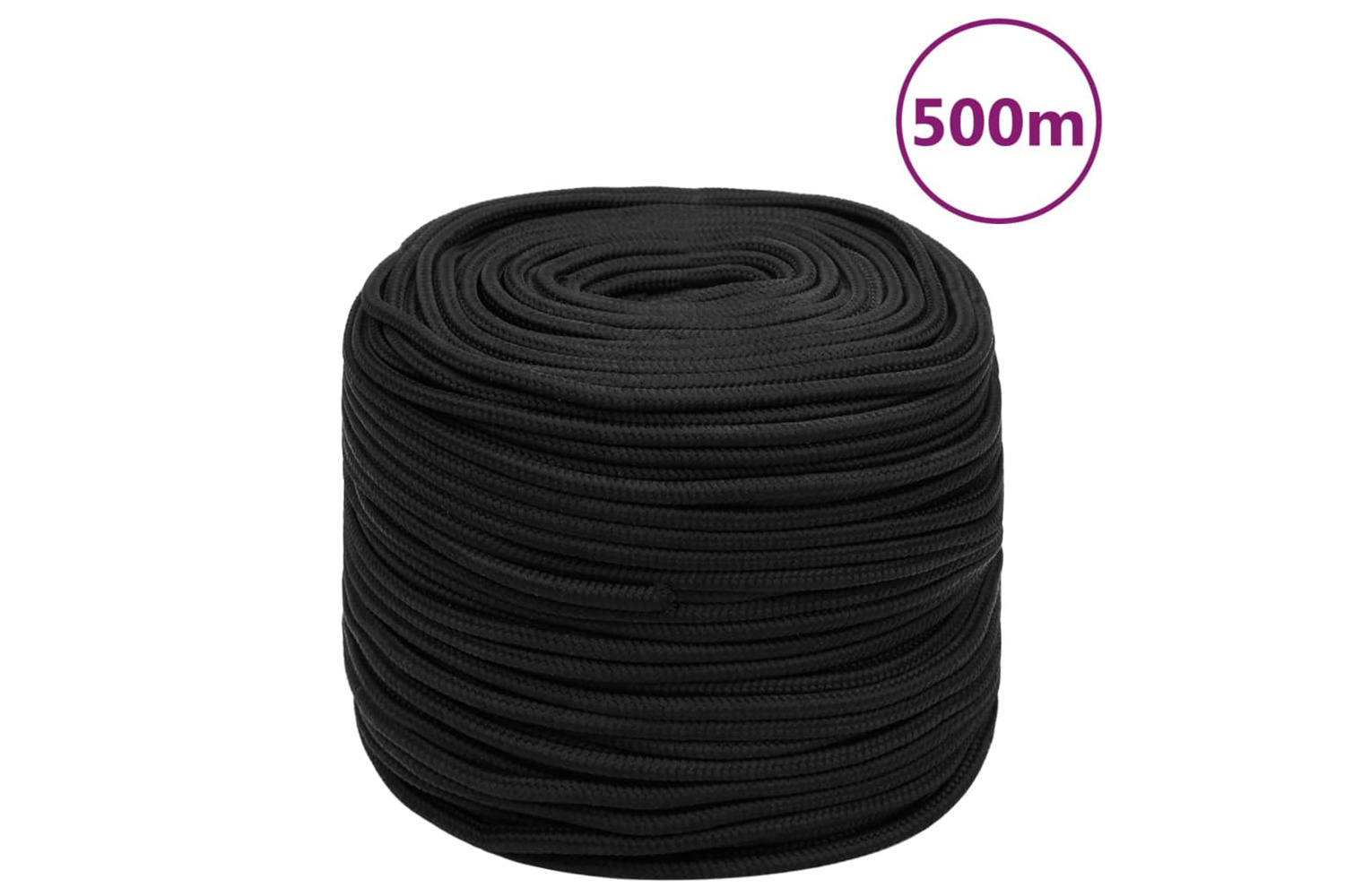 vidaXL 152510 Boat Rope Full Black 10mm 500 M Polypropylene