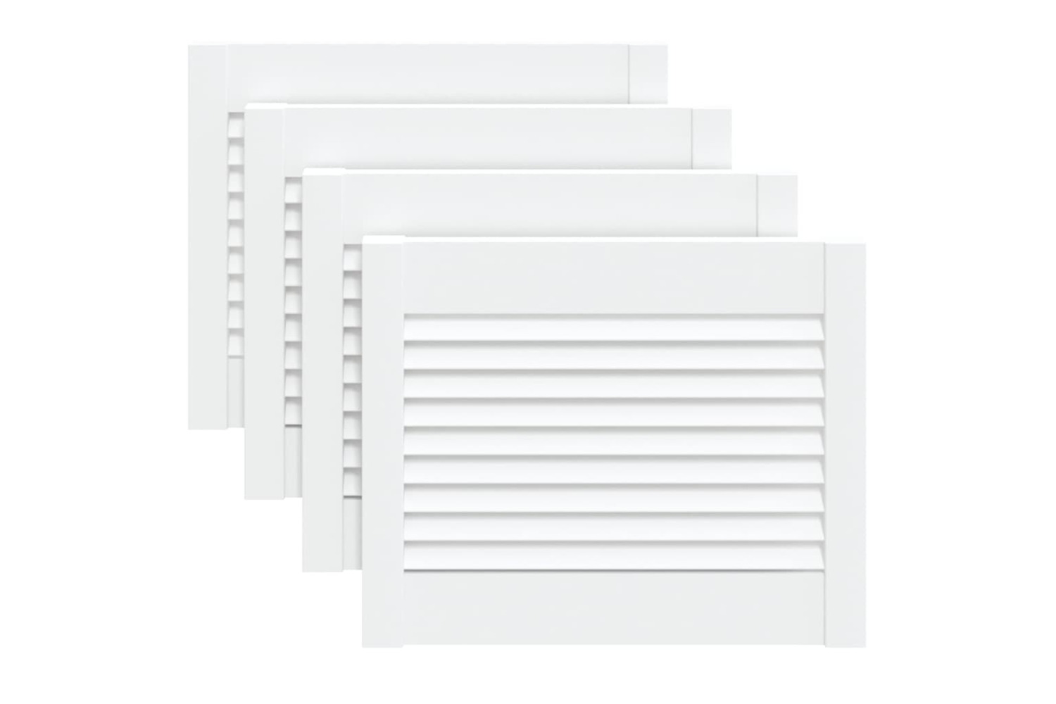 vidaXL 151147 Louvred Doors 4 Pcs Solid Pine Wood White 39.5x49.4cm