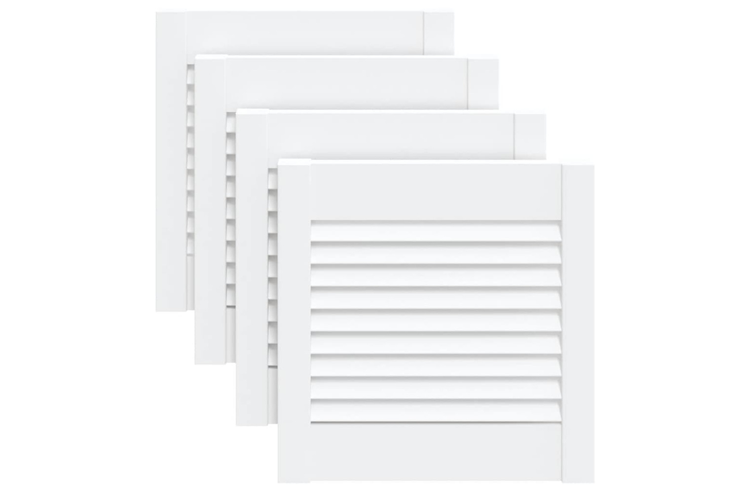 vidaXL 151144 Louvred Doors 4 Pcs Solid Pine Wood White 39.5x39.4cm