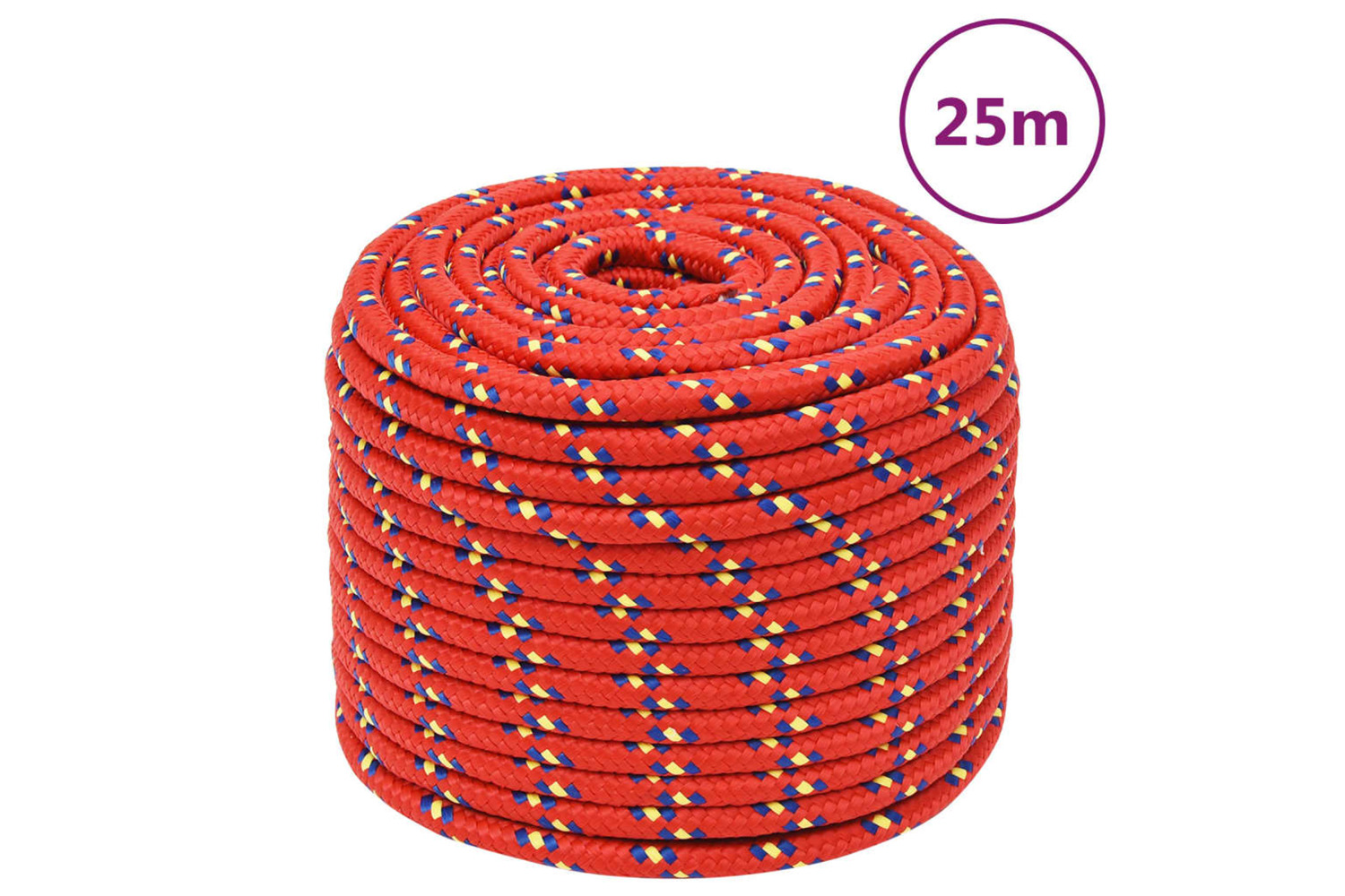 vidaXL 152405 Boat Rope Red 12mm 25 M Polypropylene