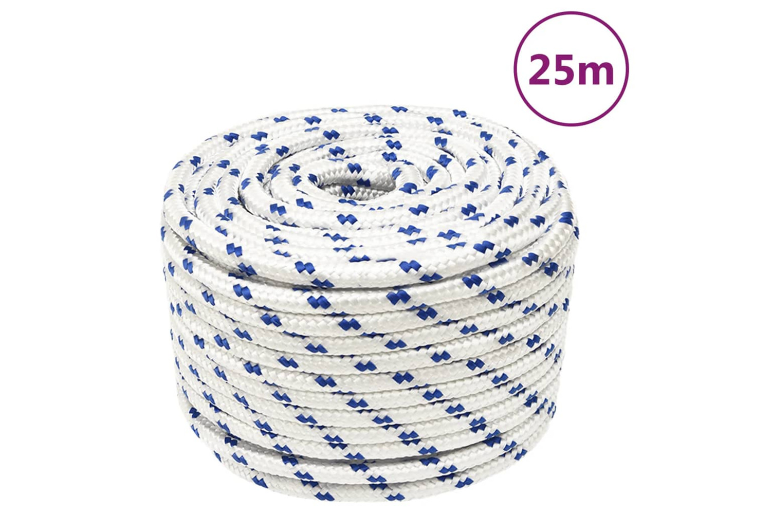 vidaXL 152299 Boat Rope White 12mm 25 M Polypropylene