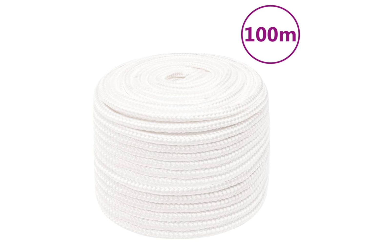 vidaXL 152566 Boat Rope Full White 12mm 100 M Polypropylene
