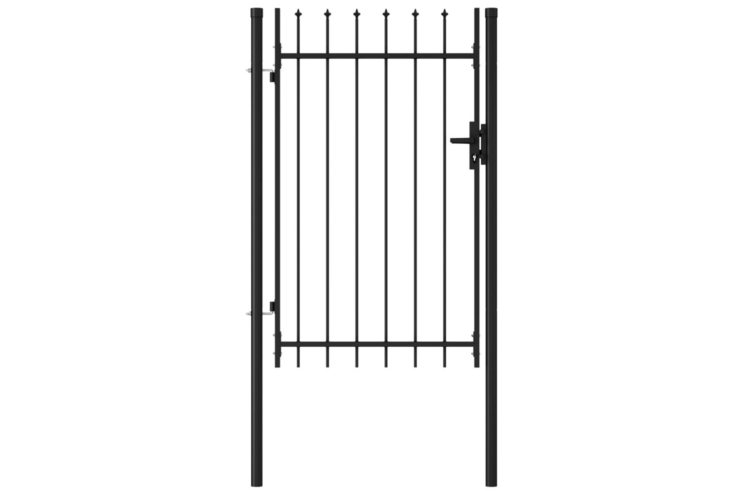 vidaXL 146034 Fence Gate Single Door With Spike Top Steel 1x1.5 M Black