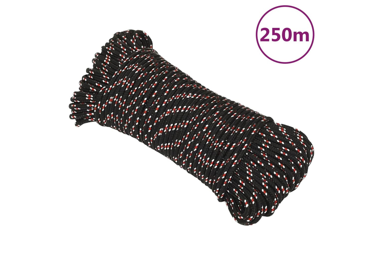 vidaXL 152335 Boat Rope Black 5mm 250 M Polypropylene