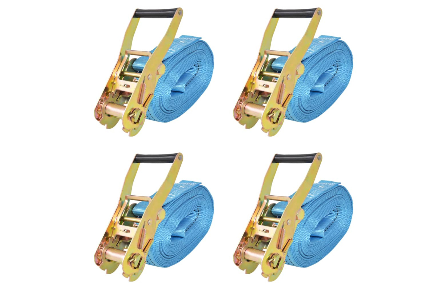 vidaXL 142656 Ratchet Tie Down Straps 4 Pcs 4 Tonnes 8mx50mm Blue