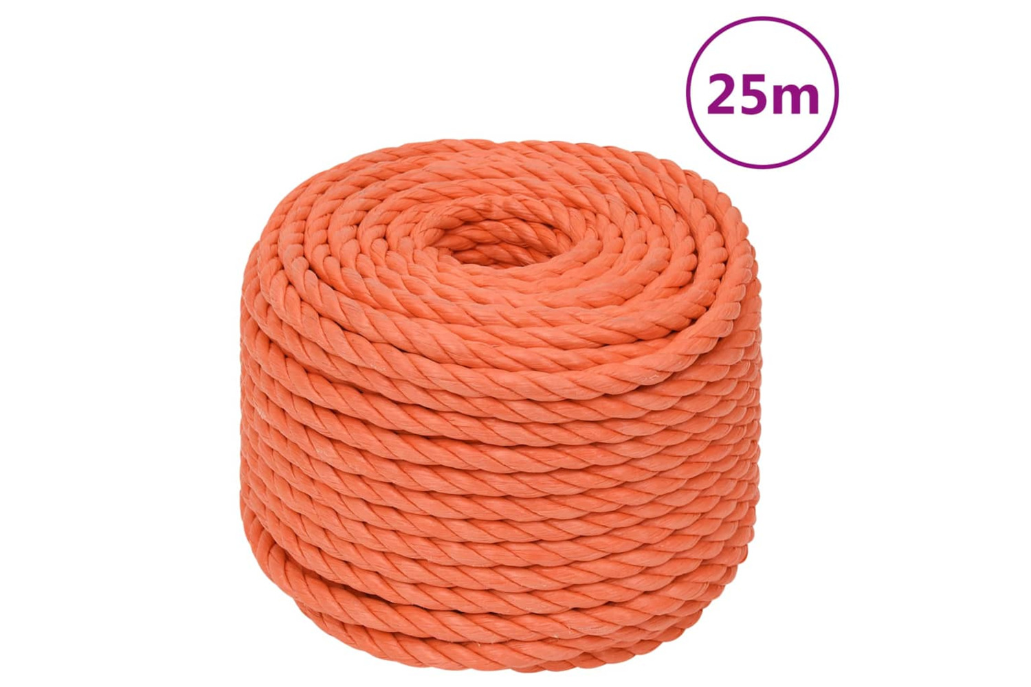 vidaXL 152933 Work Rope Orange 10mm 25 M Polypropylene