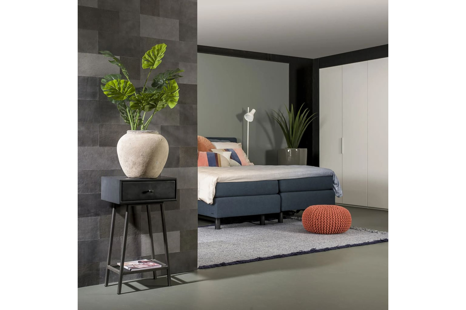 Wallart 440933 Leather Tiles Bowen Shady Grey 32 Pcs