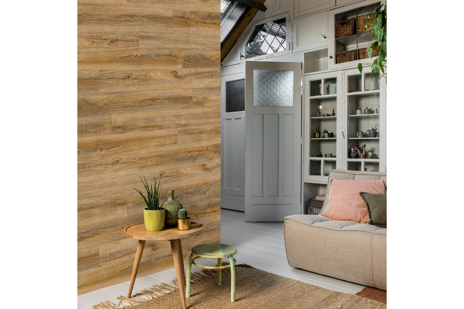Wallart 432697 Wood Look Planks Reclaimed Oak Vintage Brown