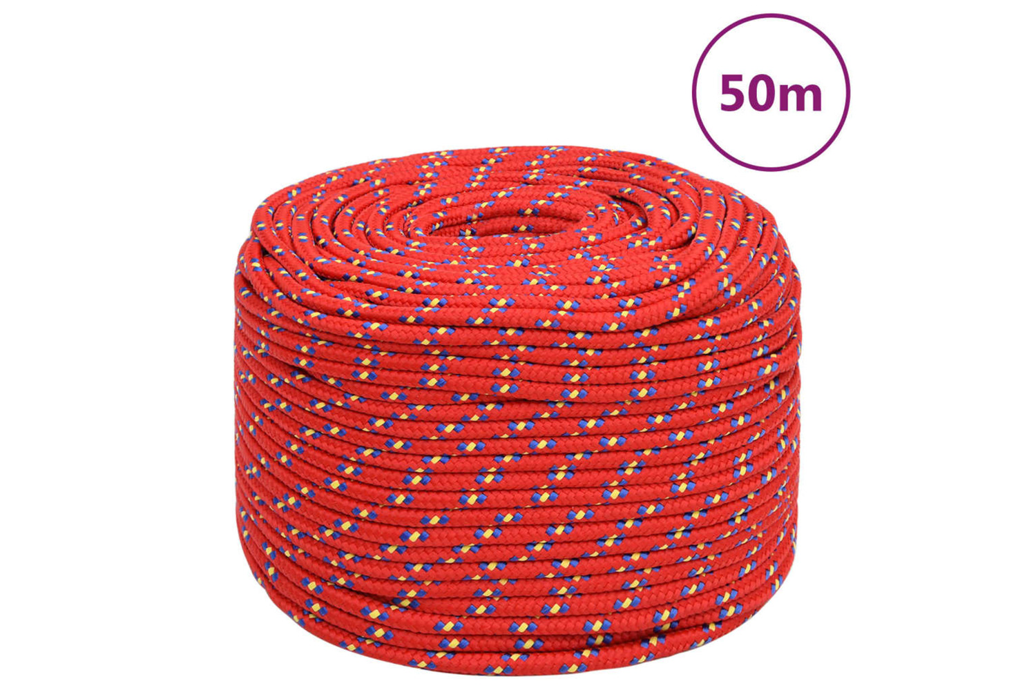 vidaXL 152391 Boat Rope Red 6mm 50 M Polypropylene