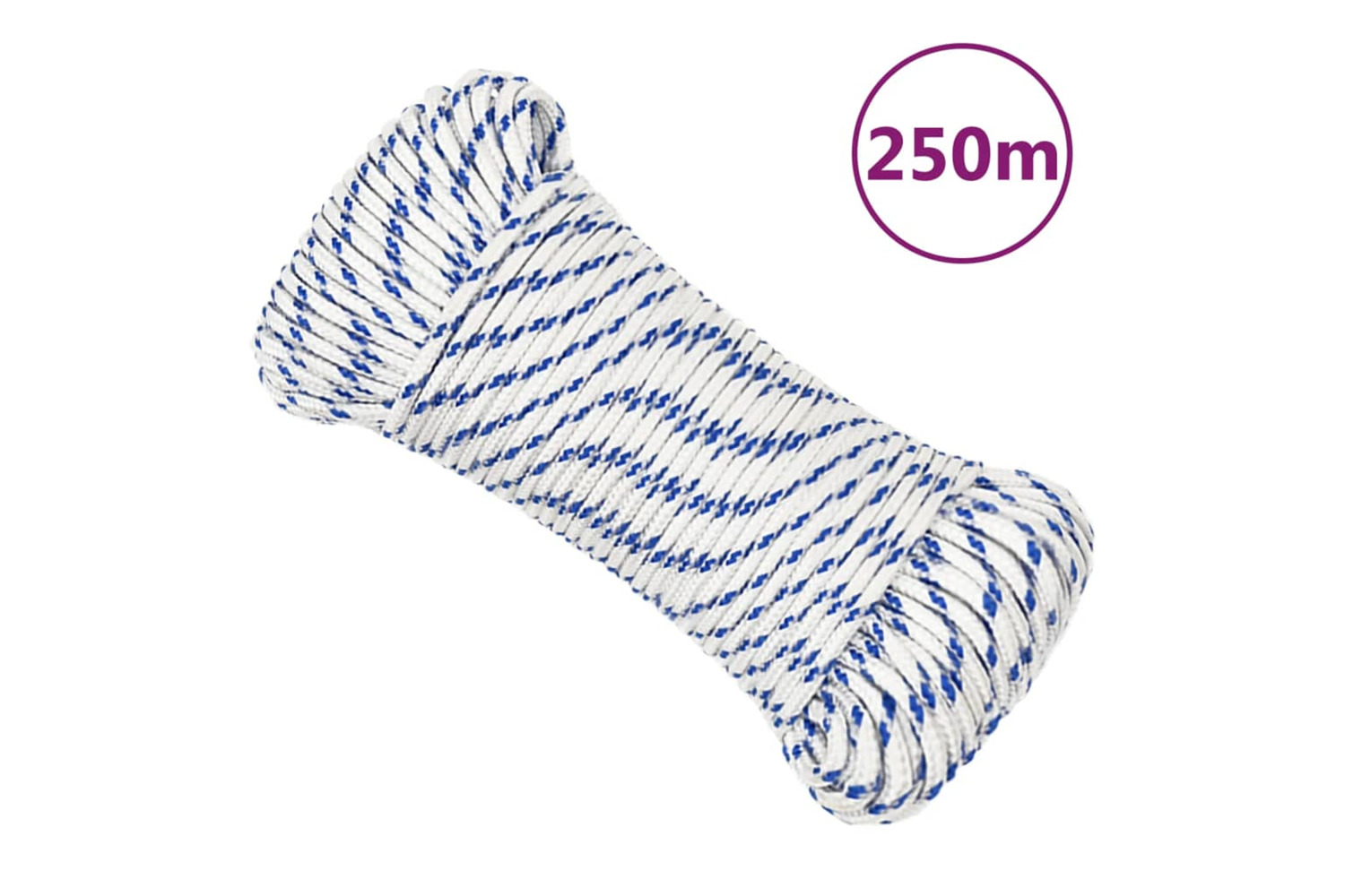 vidaXL 152282 Boat Rope White 5mm 250 M Polypropylene