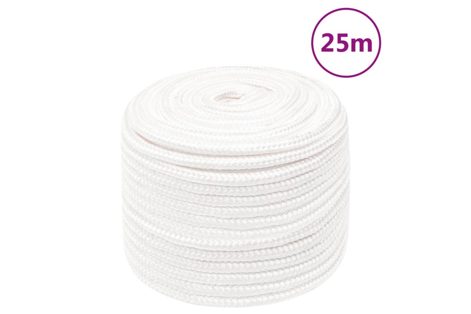 vidaXL 152564 Boat Rope Full White 12mm 25 M Polypropylene