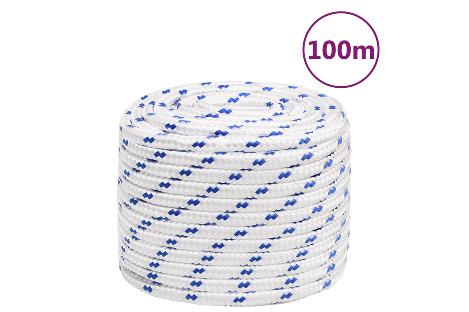 vidaXL 152313 Boat Rope White 18mm 100 M Polypropylene