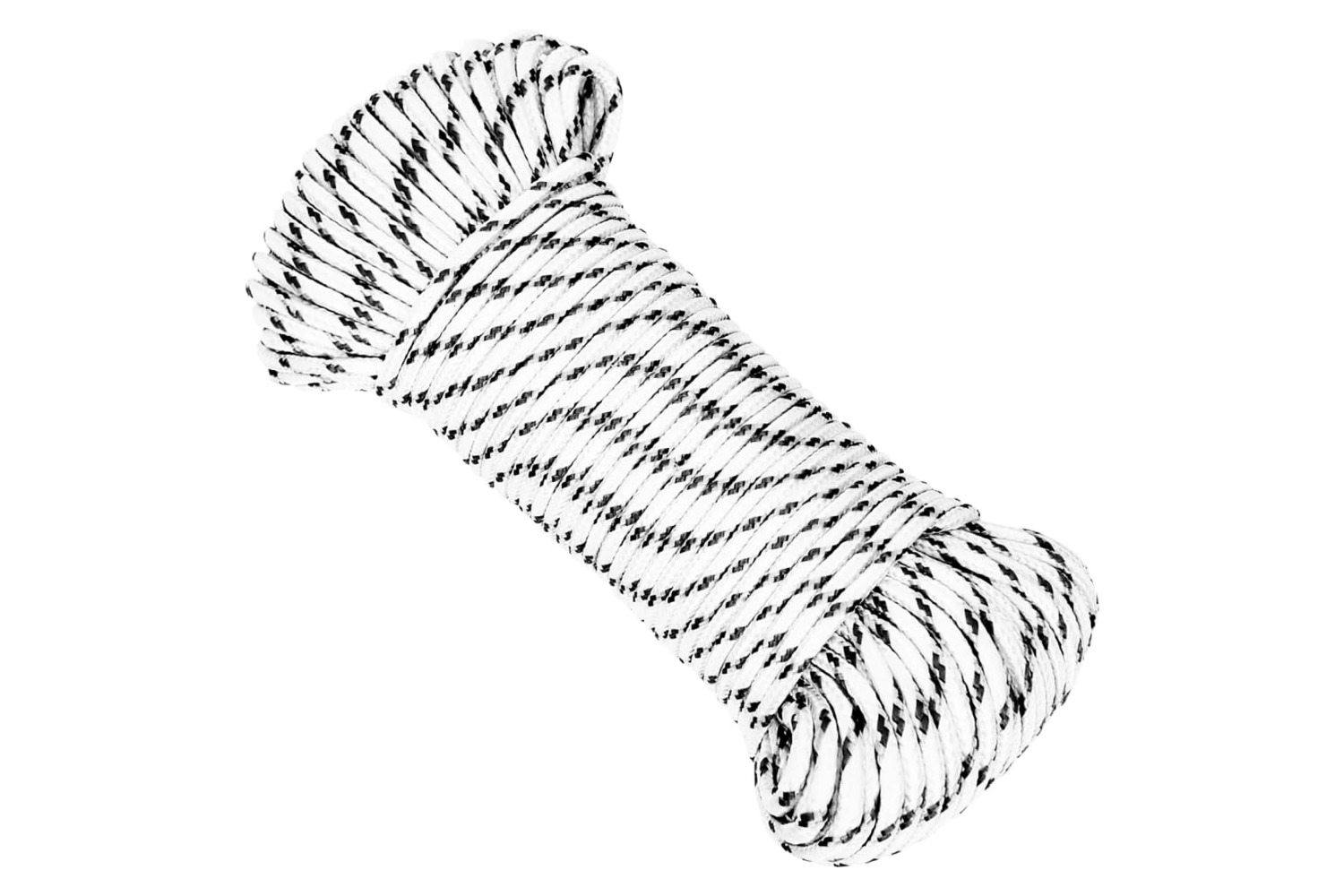 vidaXL 152756 Braided Boat Rope White 5mmx25 M Polyester