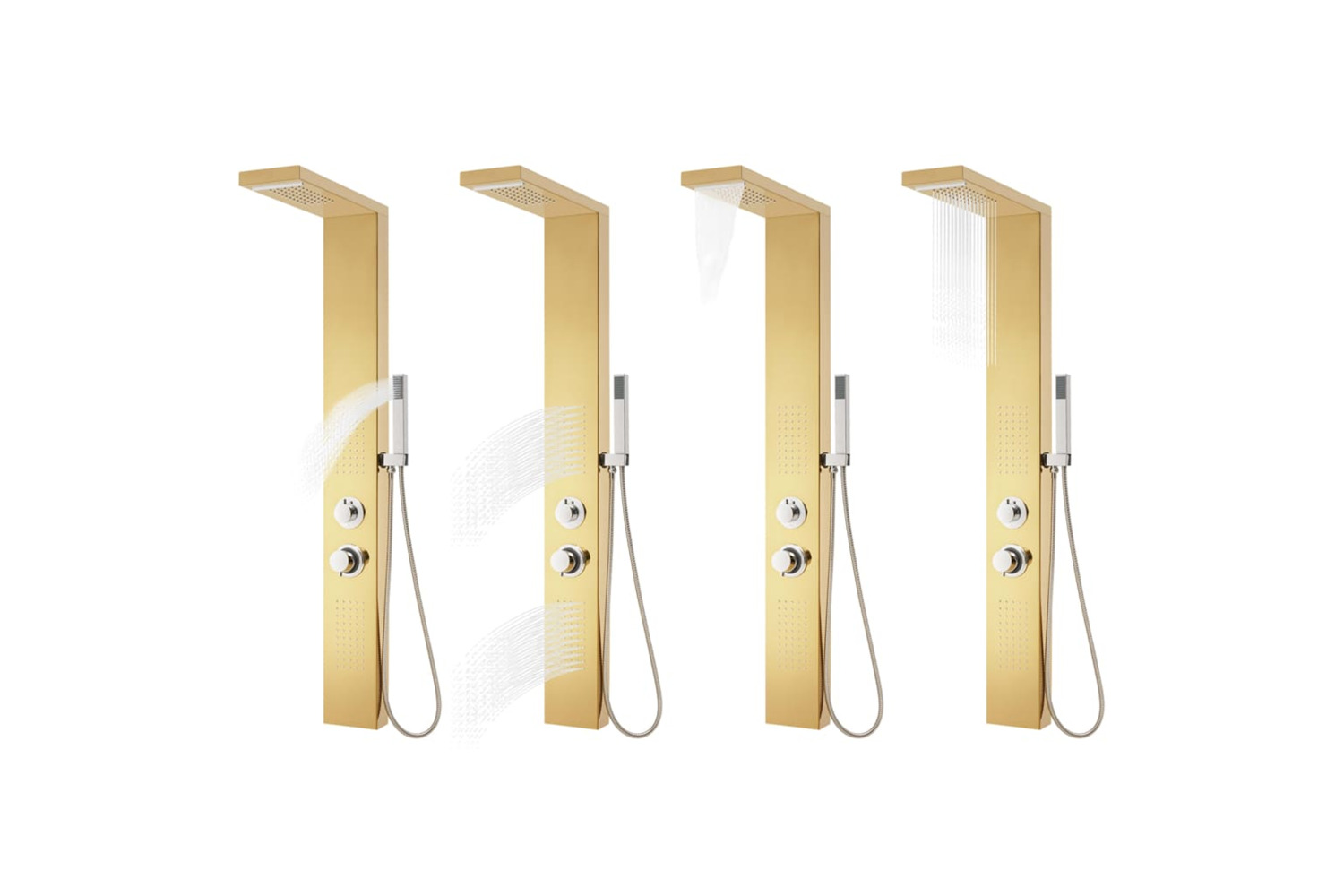 vidaXL 147717 Shower Panel System Stainless Steel 201 Gold