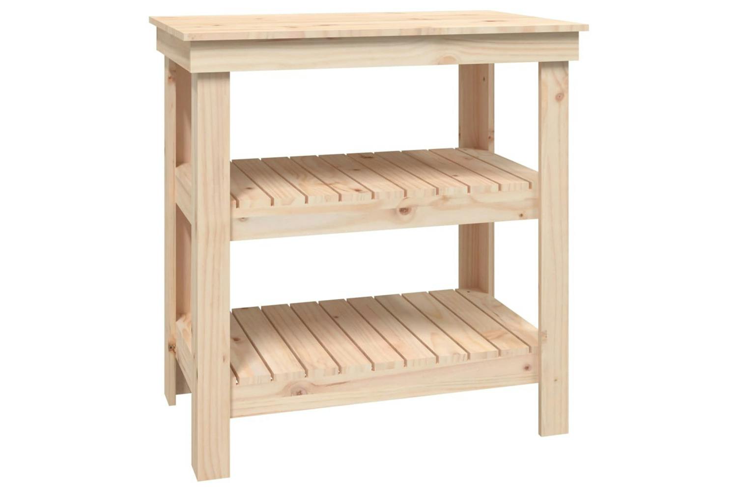 Vidaxl 823639 Work Bench 78.5x50x80 Cm Solid Wood Pine