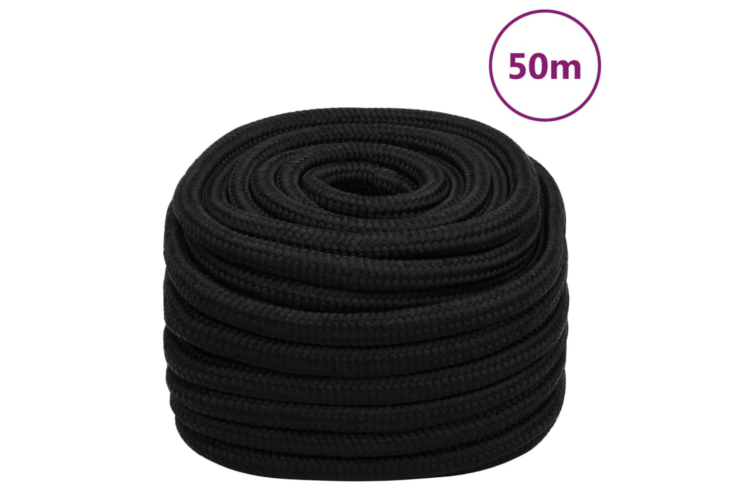 vidaXL 152841 Work Rope Black 20mm 50 M Polyester