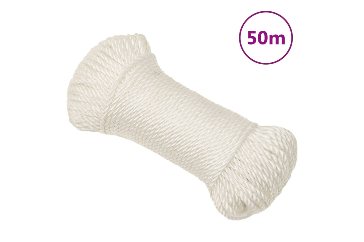 vidaXL 153041 Work Rope White 6mm 50 M Polypropylene