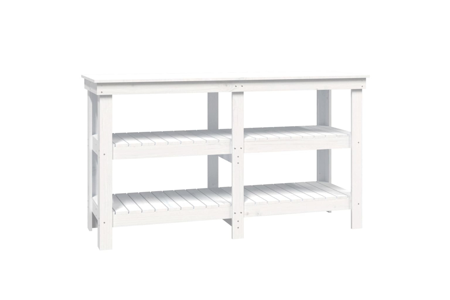 vidaXL 823650 Work Bench White 142.5x50x80cm Solid Wood Pine