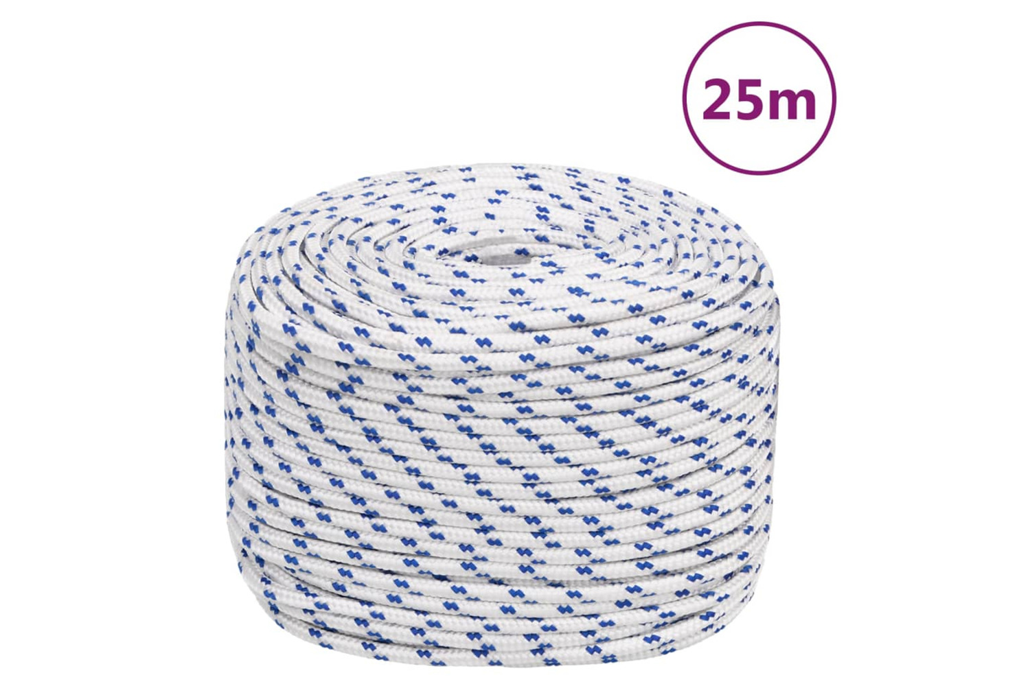 vidaXL 152289 Boat Rope White 8mm 25 M Polypropylene