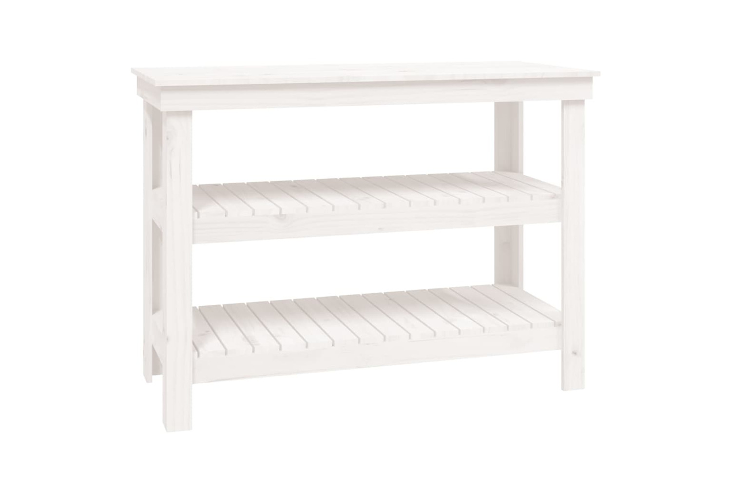 vidaXL 823645 Work Bench White 110.5x50x80cm Solid Wood Pine