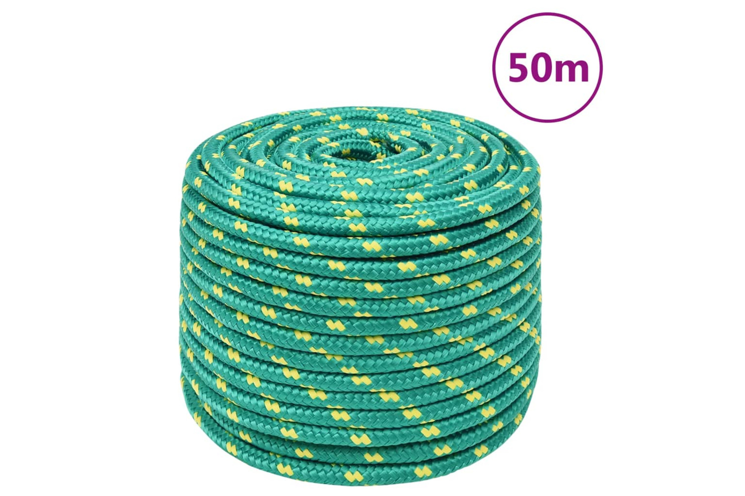 vidaXL 152724 Boat Rope Green 12mm 50 M Polypropylene