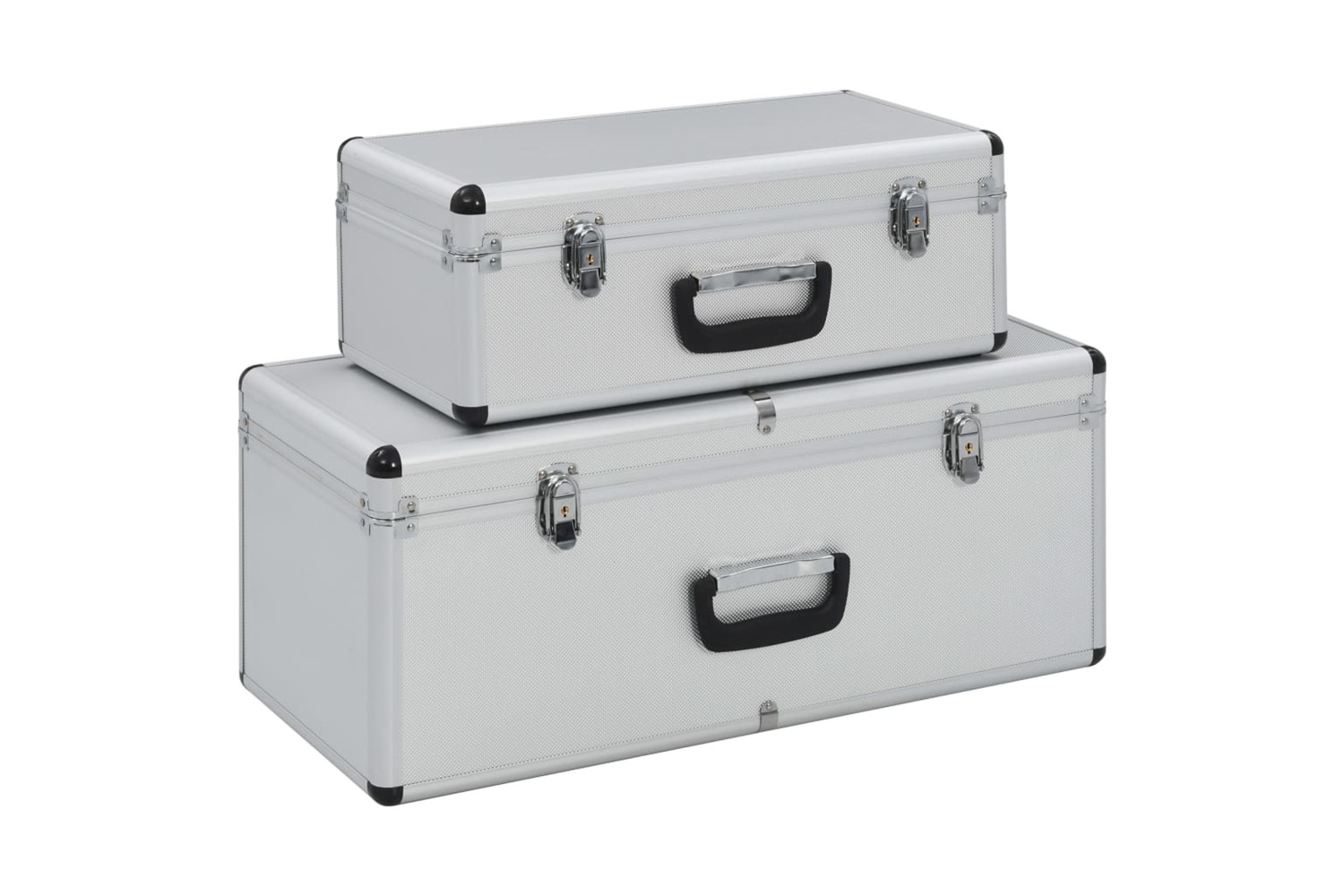 vidaXL 91850 Storage Cases 2 Pcs Silver Aluminium