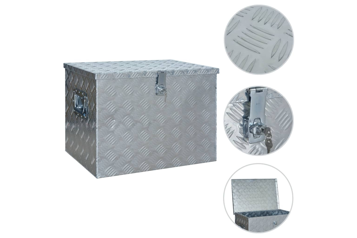 vidaXL 144847 Aluminium Box 610x430x455mm Silver