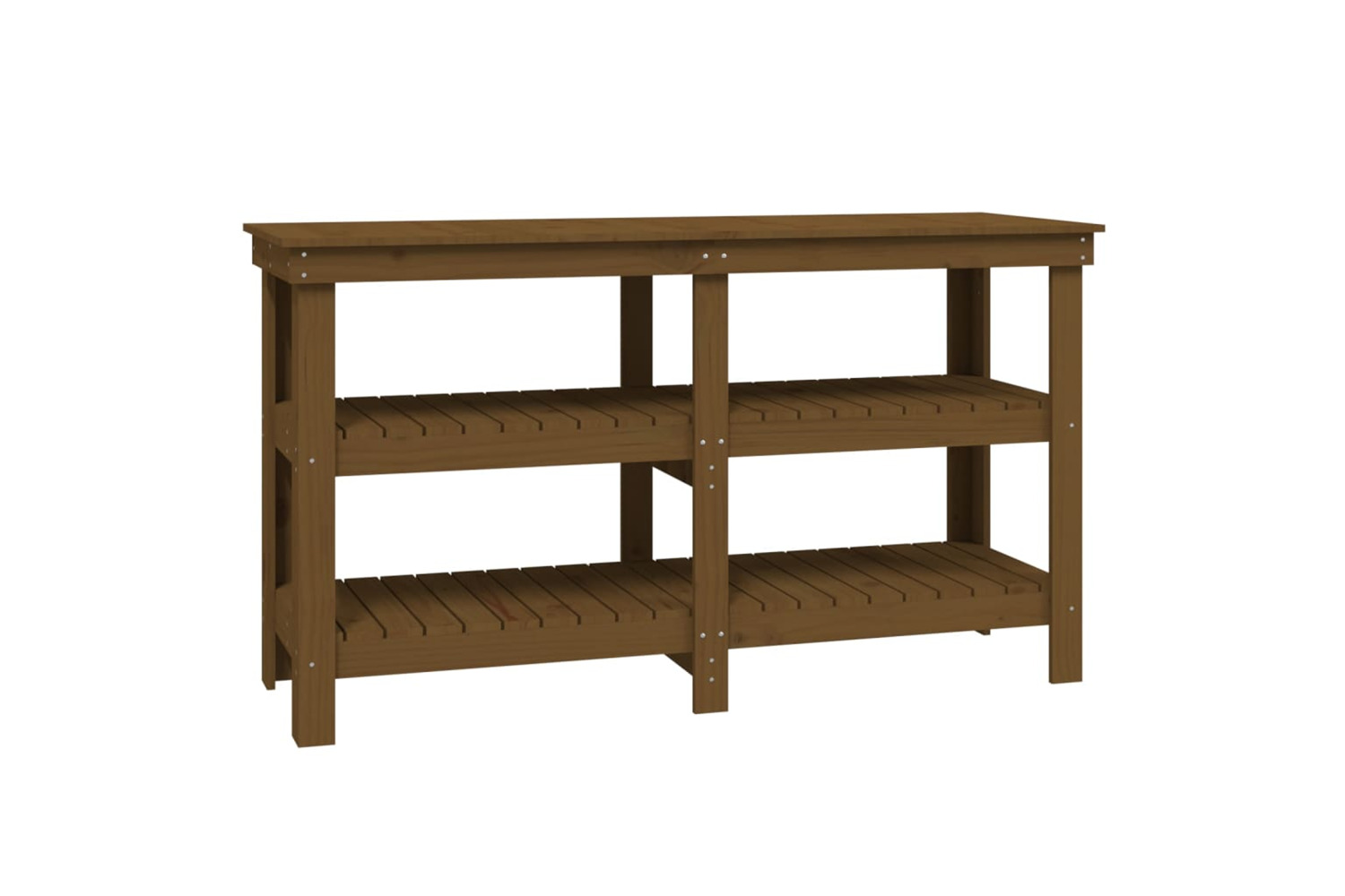 vidaXL 823652 Work Bench Honey Brown 142.5x50x80cm Solid Wood Pine