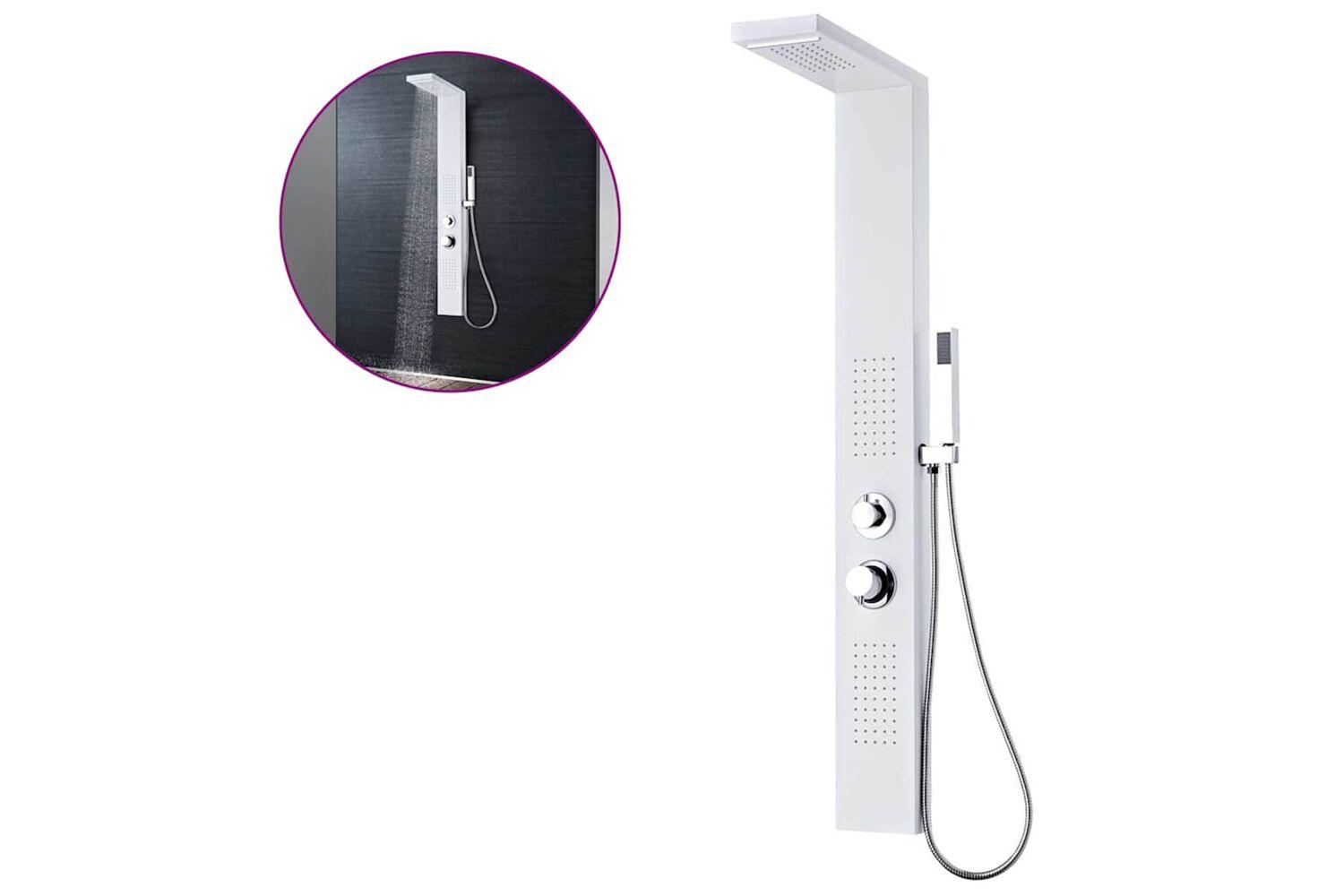 vidaXL 142372 Shower Panel System Aluminium Matte White