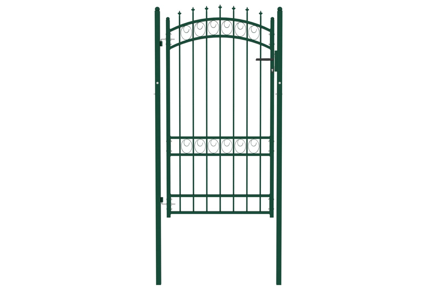 vidaXL 146376 Fence Gate With Spikes Steel 100x175cm Green