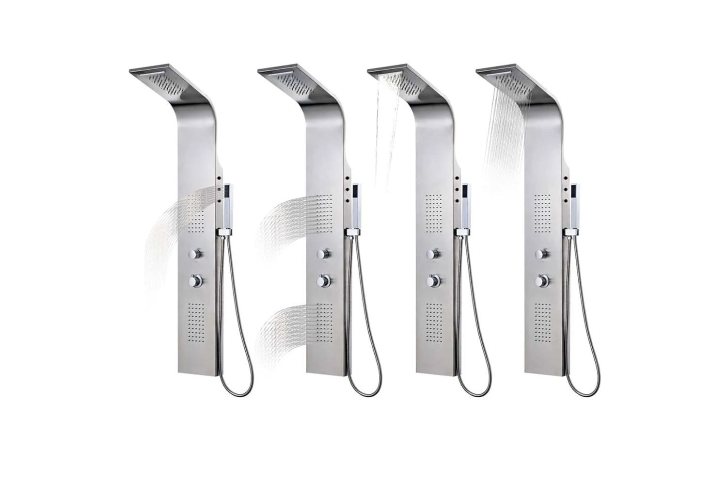 vidaXL 142370 Shower Panel System Stainless Steel Curved